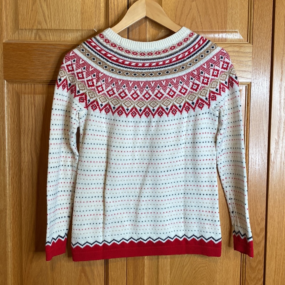Talbots Fair Isle sweater size xsP.  Great condition lambs wool - Picture 3 of 6